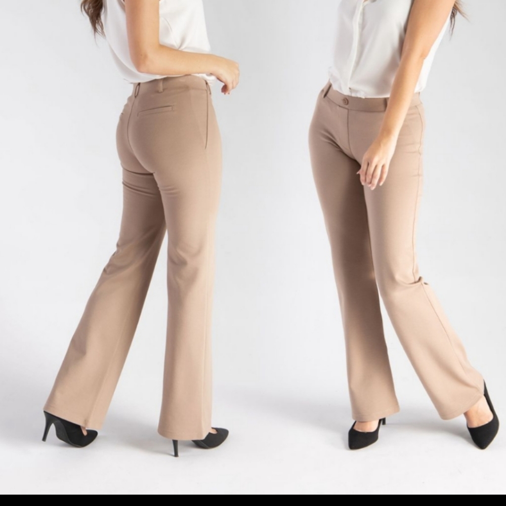 Betabrand KHAKI Classic Dress Pant Yoga Pants